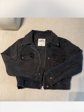 Hollister Black Cropped Denim Jacket S